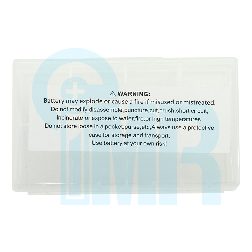 18650 Battery Case (2 Flat Top Cells) with Warning Label