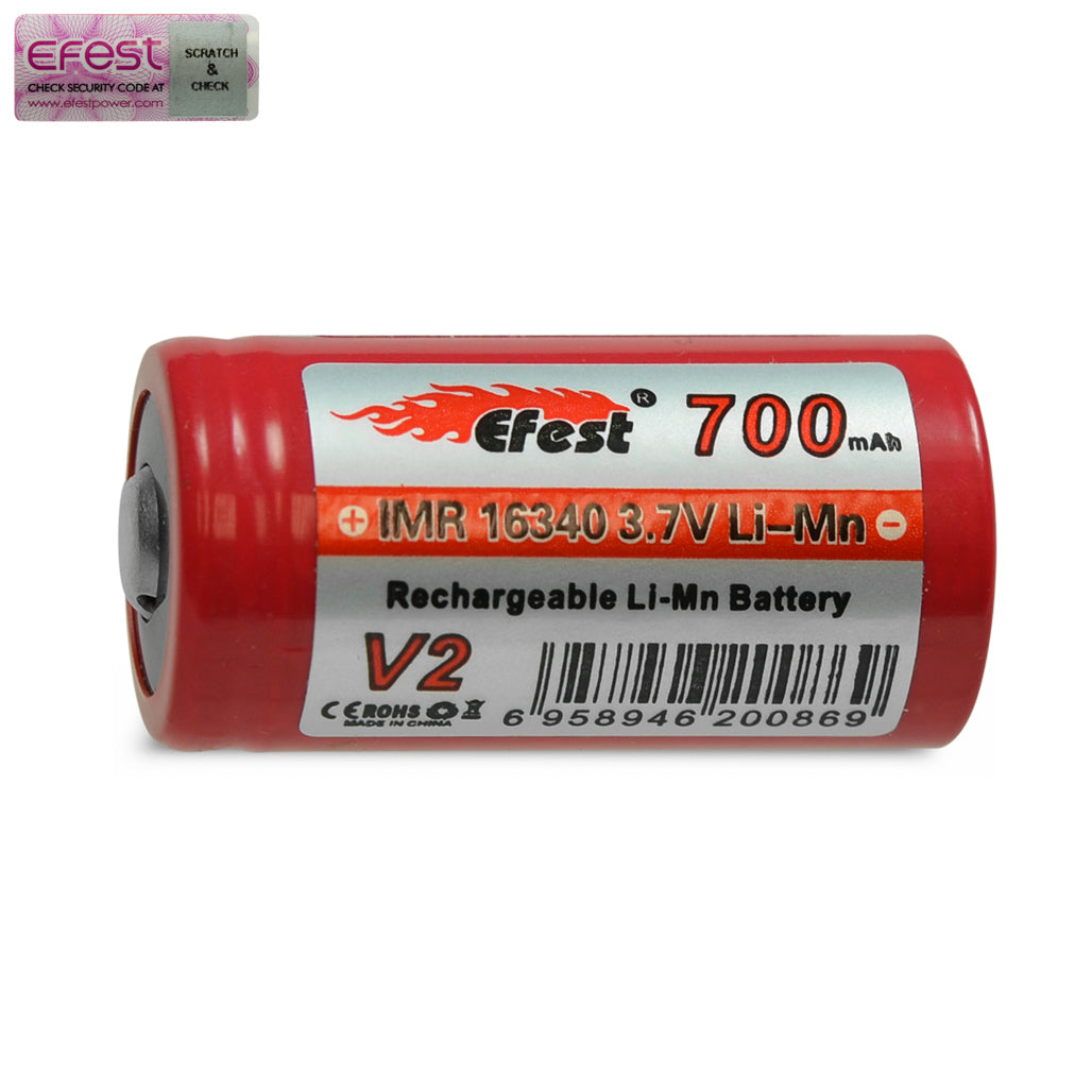 Efest 16340 700mAh Battery - Button Top