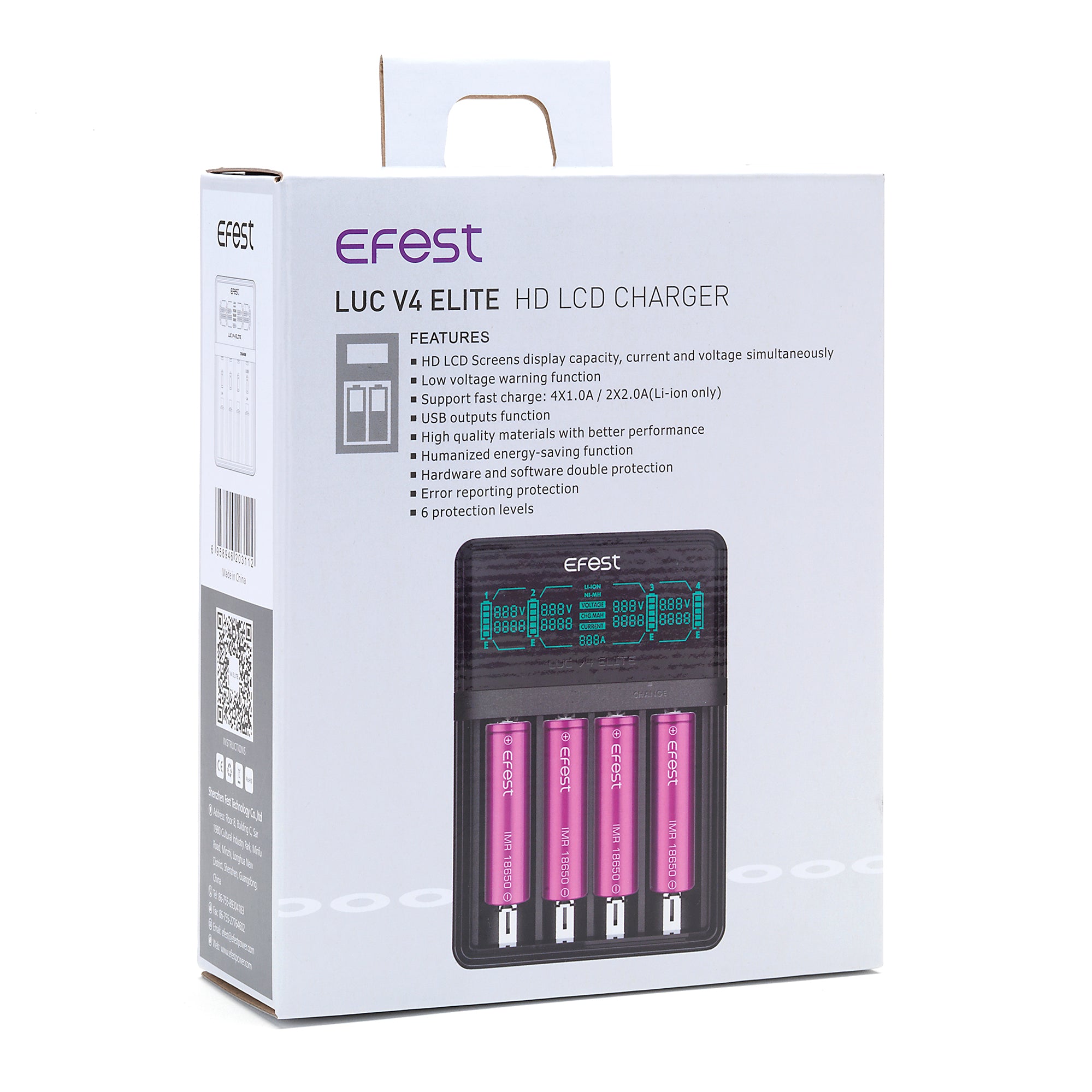 Efest LUC V4 Elite HD LCD 4 Channel Battery Charger