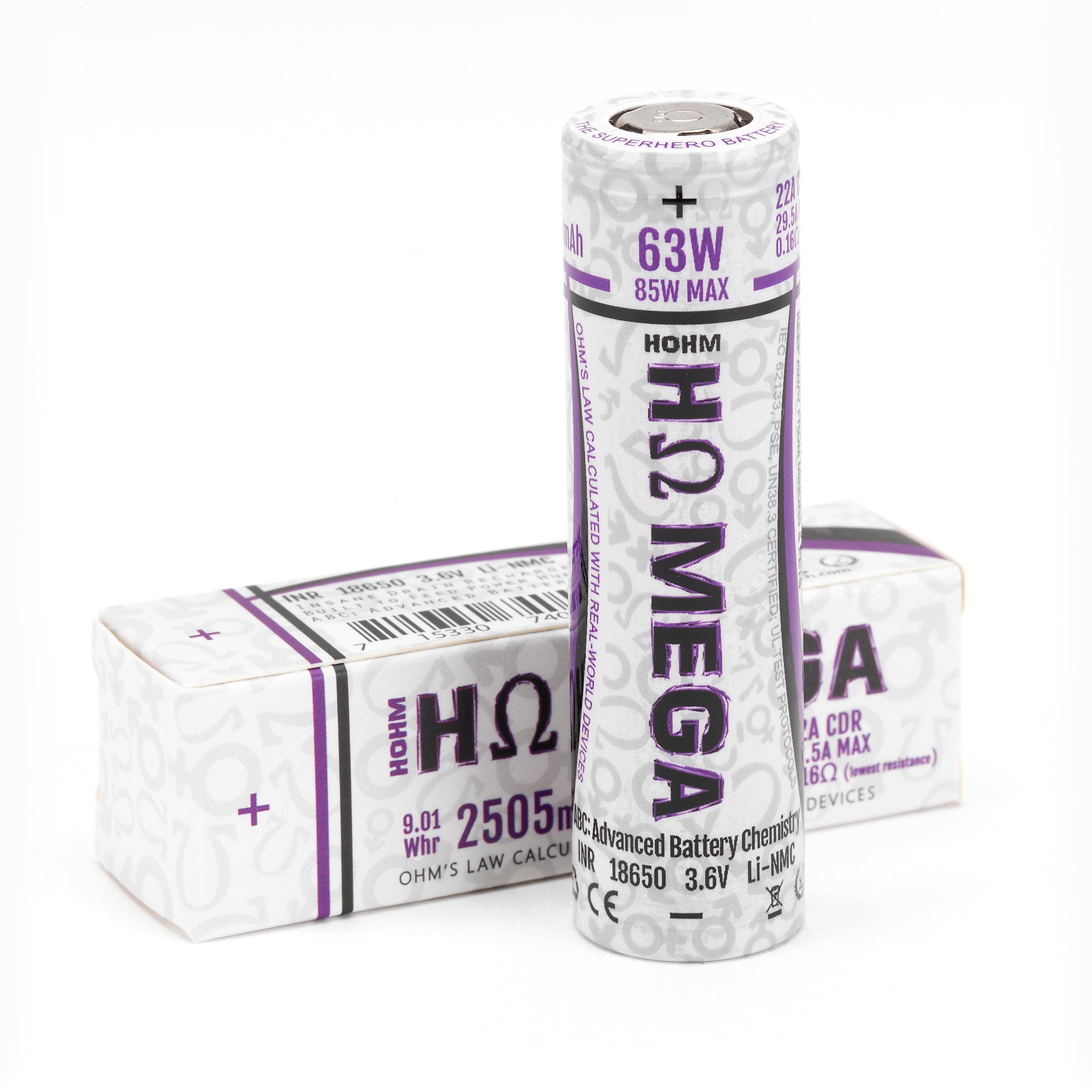 Hohm Mega 18650 High-Output 22A Lithium-Ion Cell