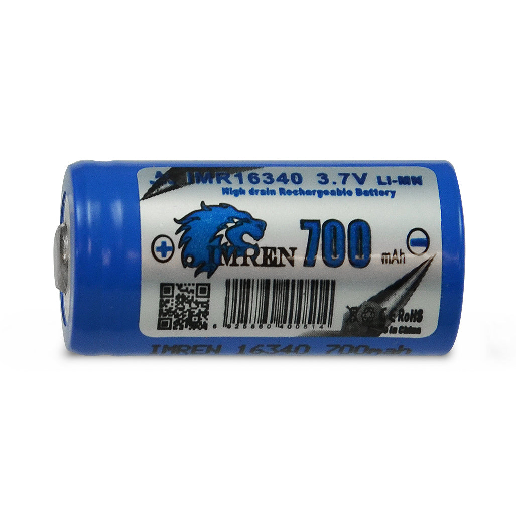 IMREN 16340 700mAh Battery - Button Top