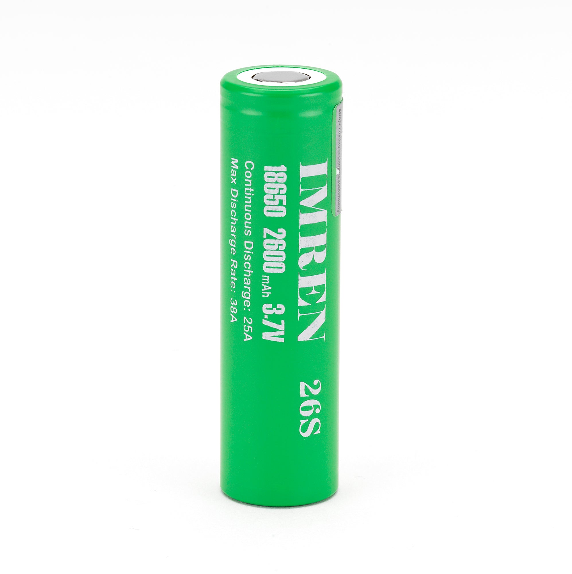 IMREN 18650 2600mAh Flat Top High-Output Cell