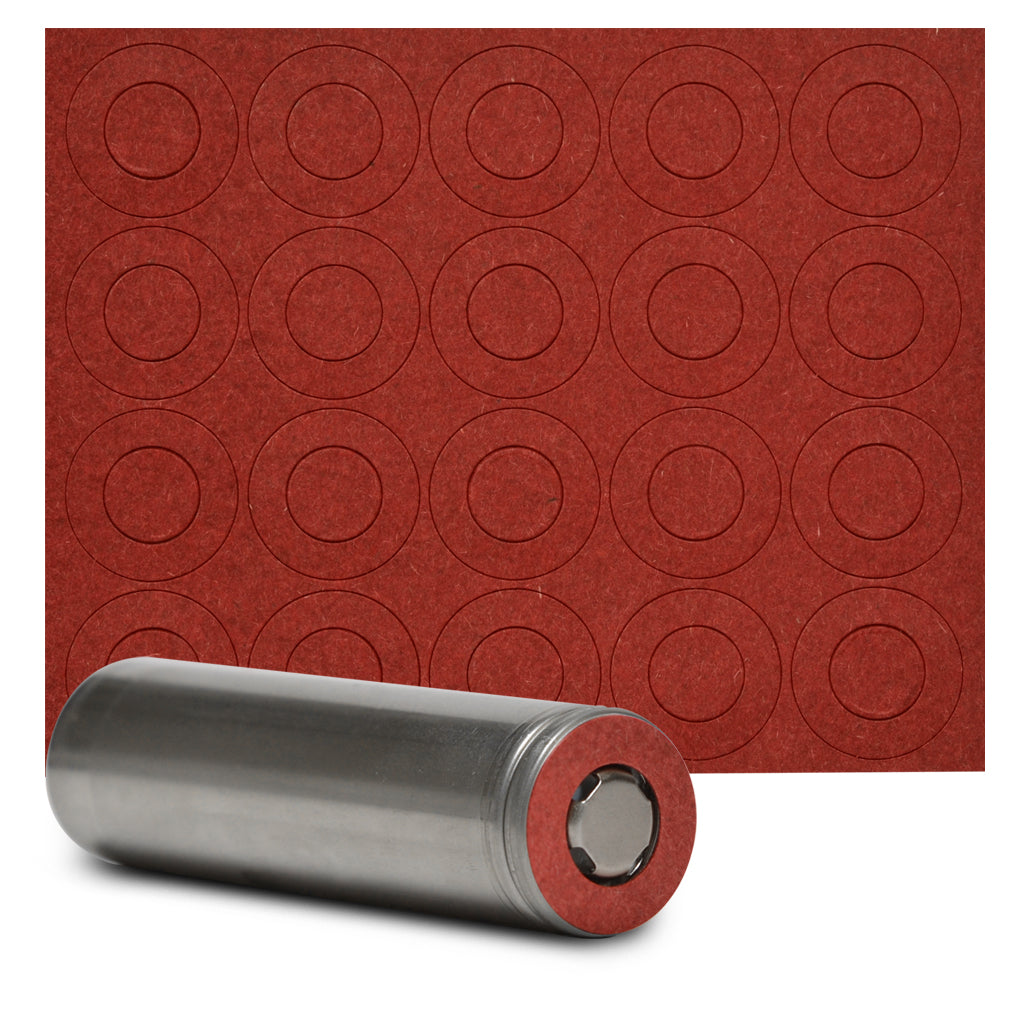 18650 Battery Terminal Insulators - 20pcs - Red Paper