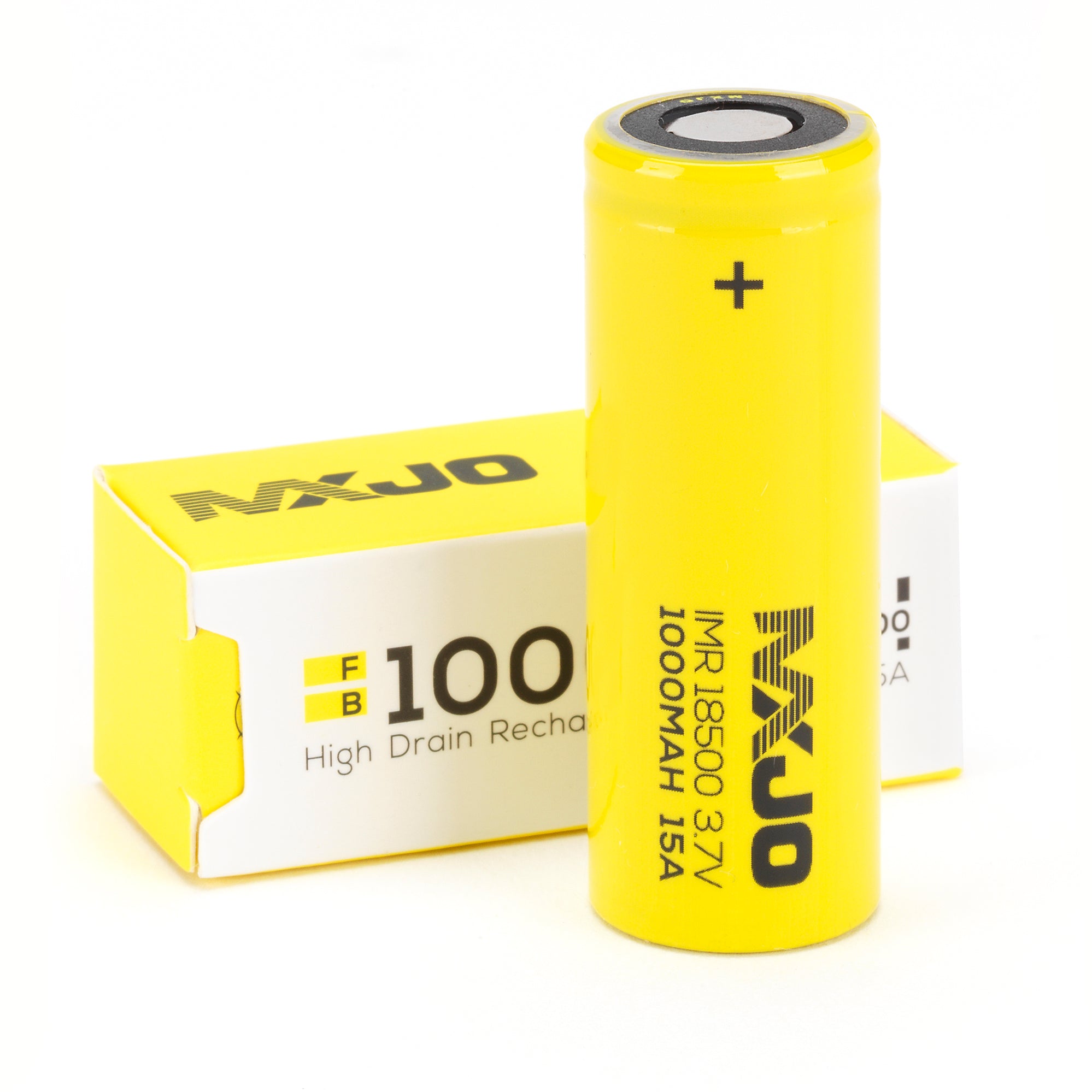 MXJO 18500 Battery 1000mAh 3.7V Flat Top Li-Ion Cell