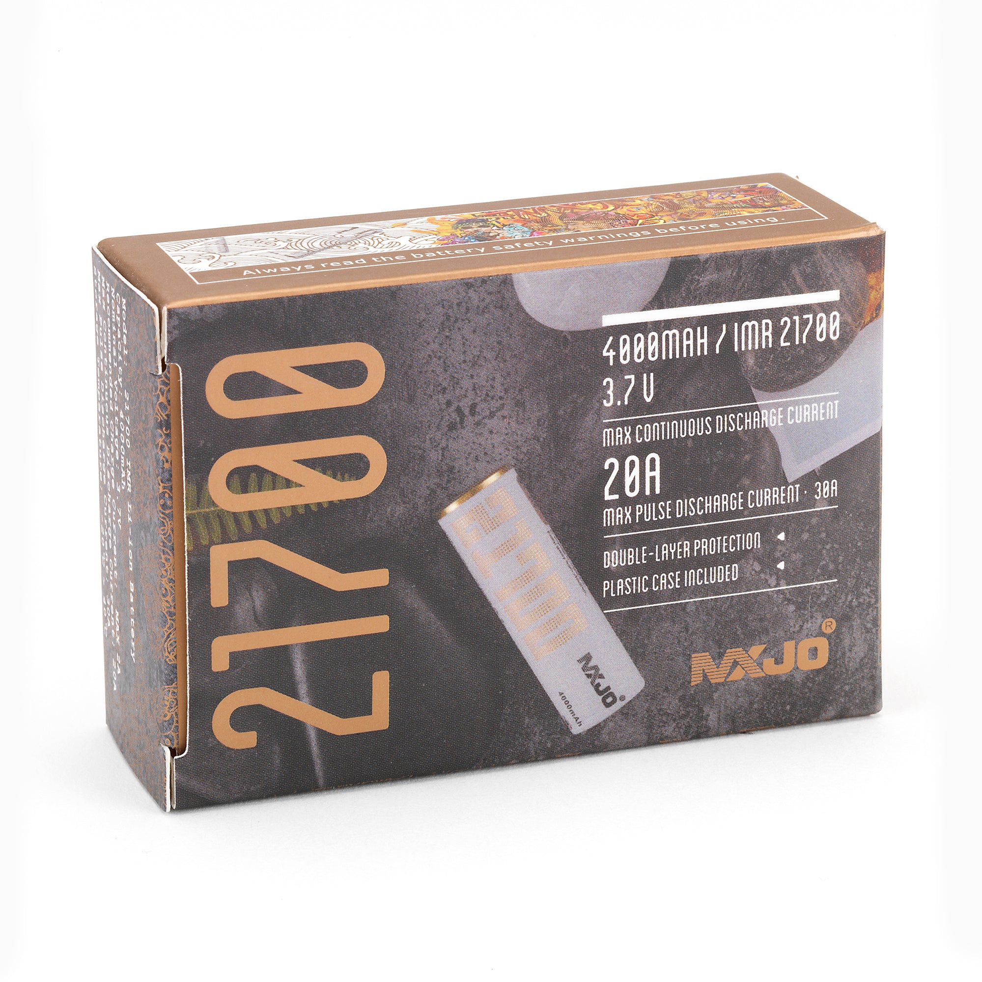 MXJO 21700 Battery 4000mAh 3.7V Flat Top Li-Ion Cell