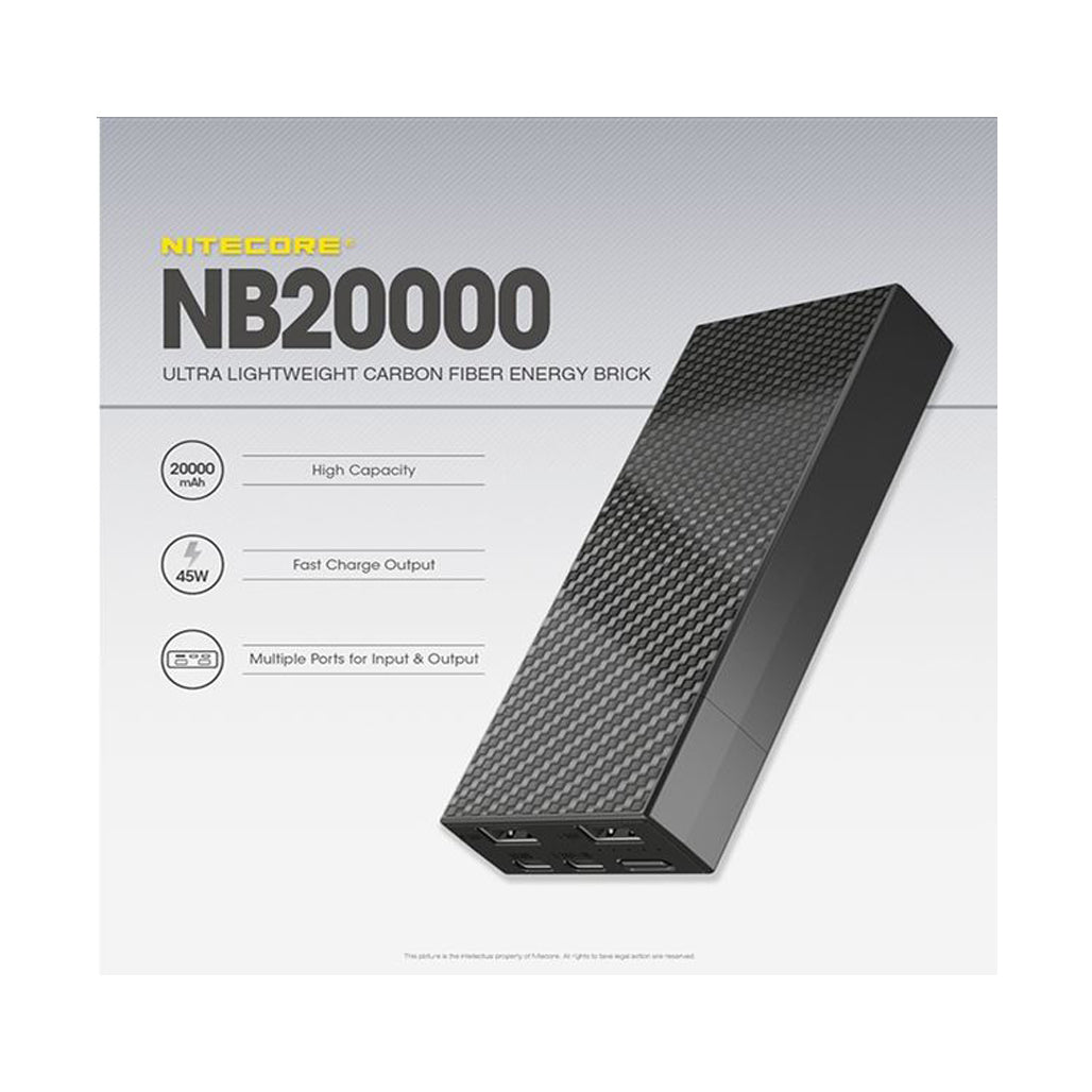 Nitecore NB20000 Ultra Lightweight Power Bank - 20,000mAh