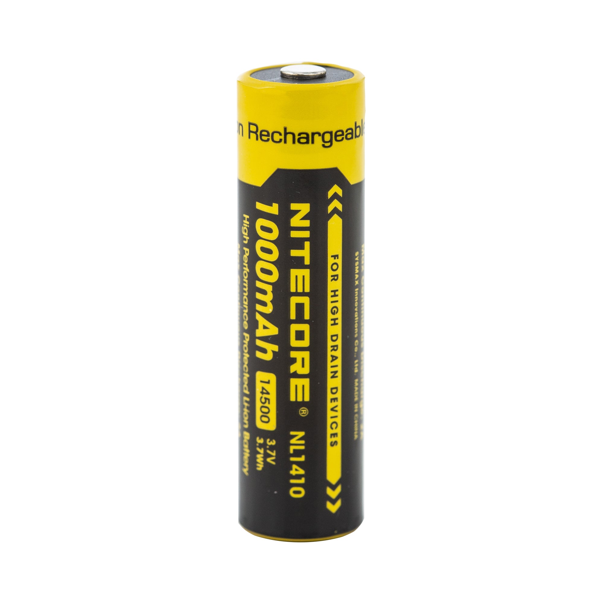 Nitecore NL1410 14500 1000mAh Battery - Protected Button Top