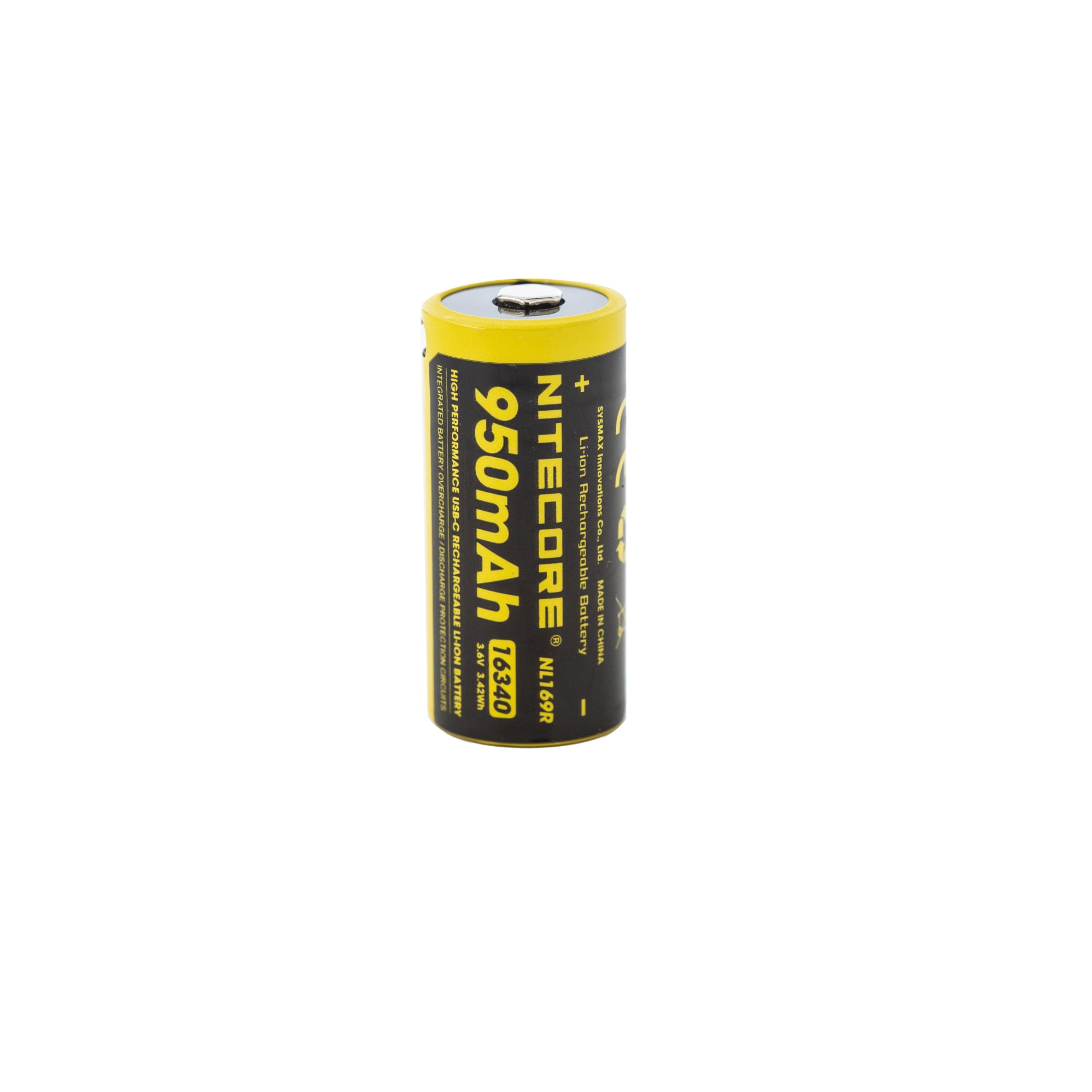 Nitecore NL169R 16340 950mAh Battery - Protected Button Top