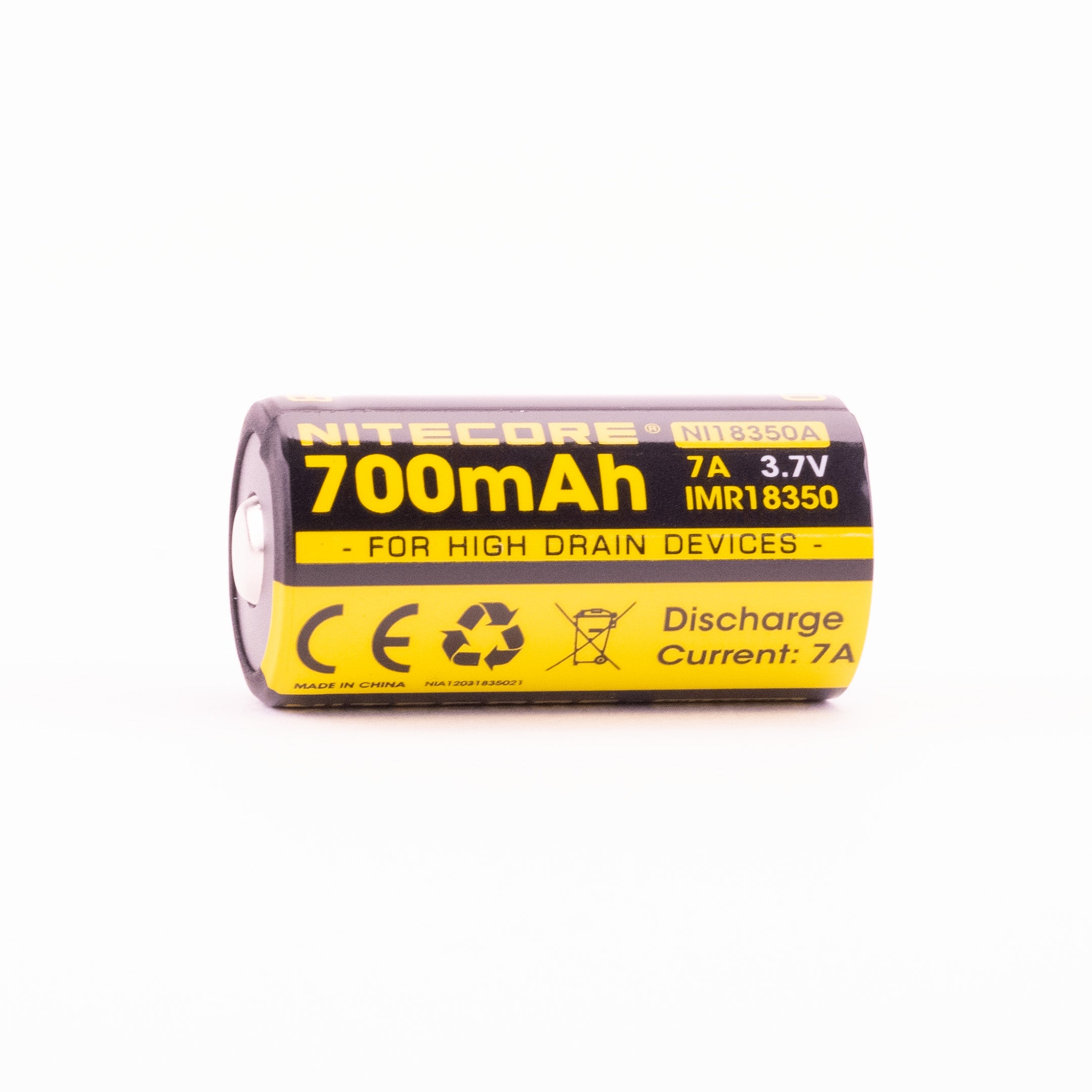 Nitecore NL18350A 18350 700mAh Battery - Protected Button Top