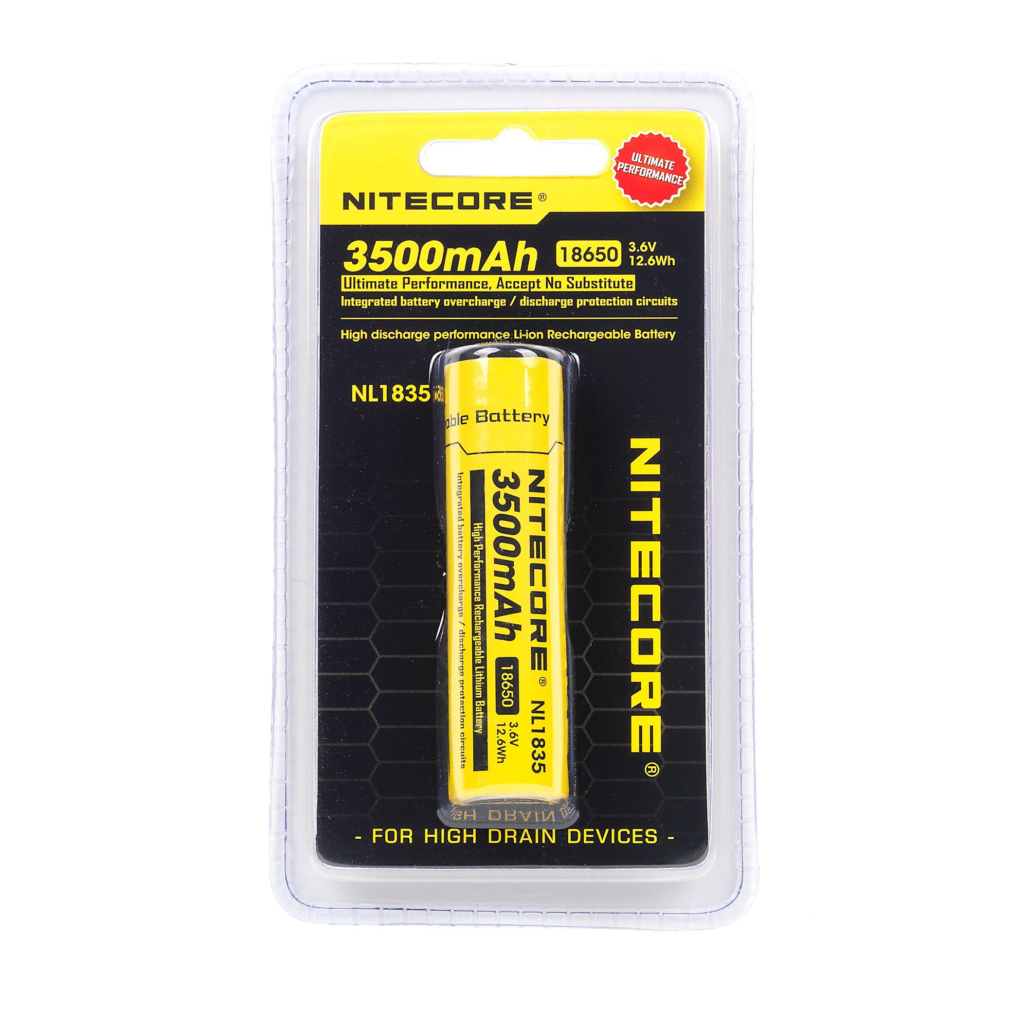 Nitecore NL1835 18650 3500mAh Battery - Protected Button Top