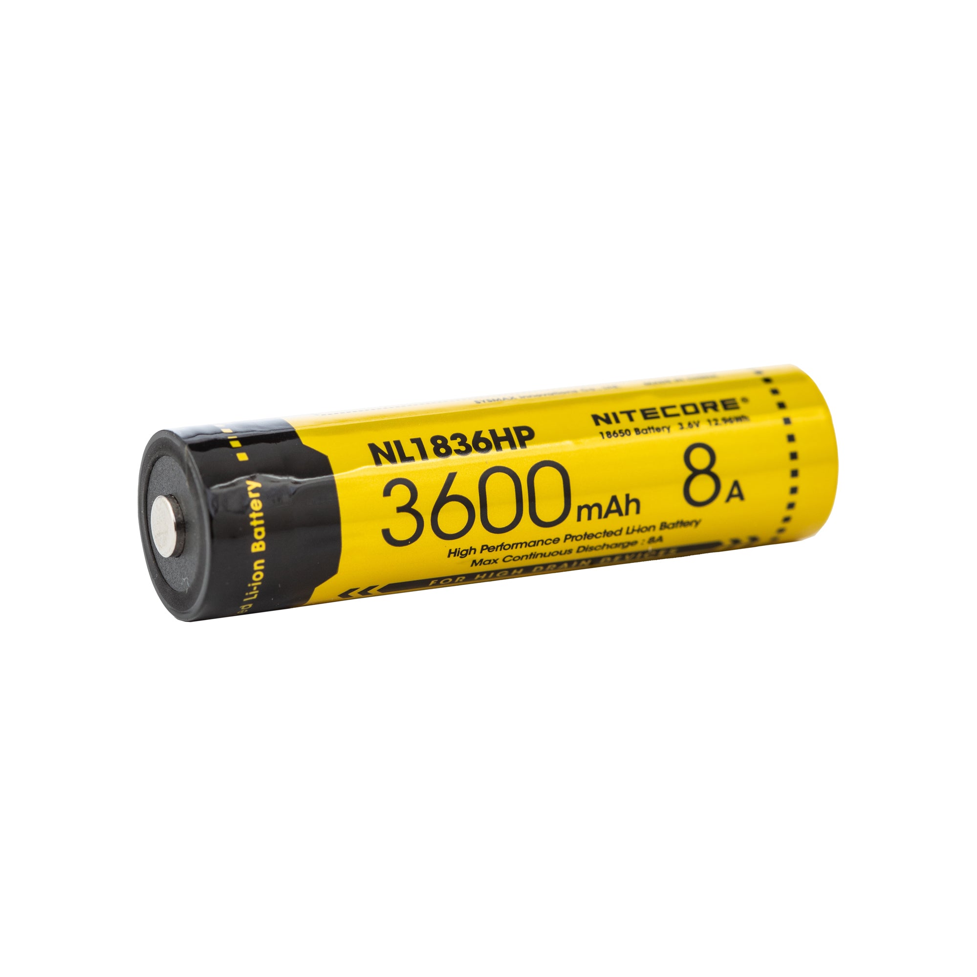 Nitecore NL1836HP 18650 3600mAh 8A Battery - Protected Button Top