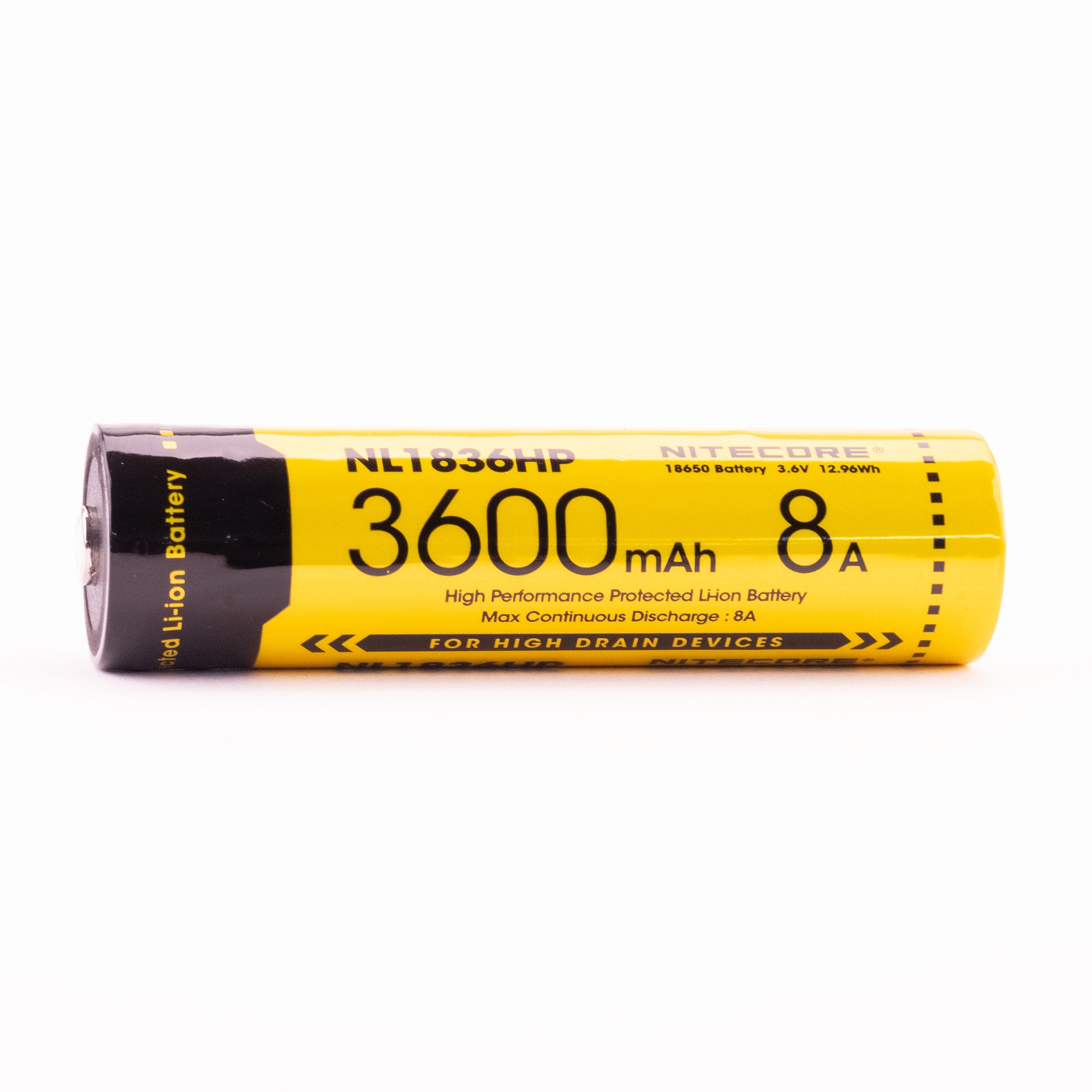 Nitecore NL1836HP 18650 3600mAh 8A Battery - Protected Button Top