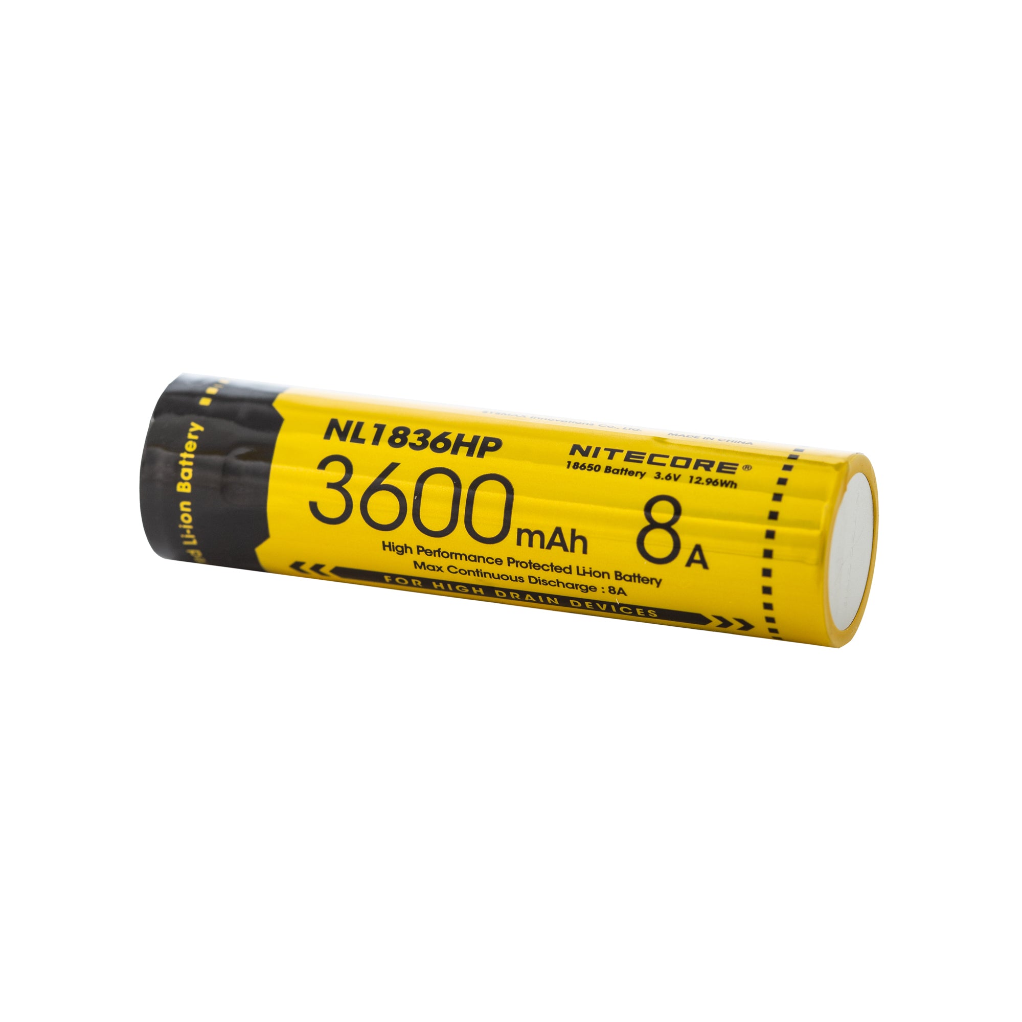 Nitecore NL1836HP 18650 3600mAh 8A Battery - Protected Button Top