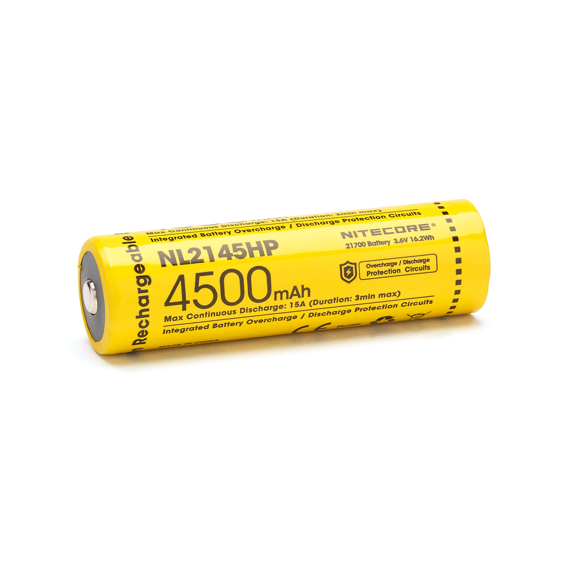 Nitecore NL2145HP 21700 4500mAh 15A Battery - Protected Button Top