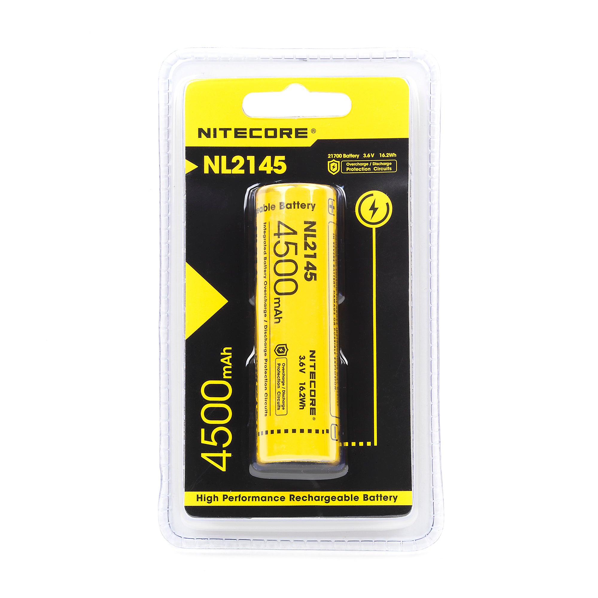 Nitecore NL2145 21700 4500mAh Battery - Protected Button Top