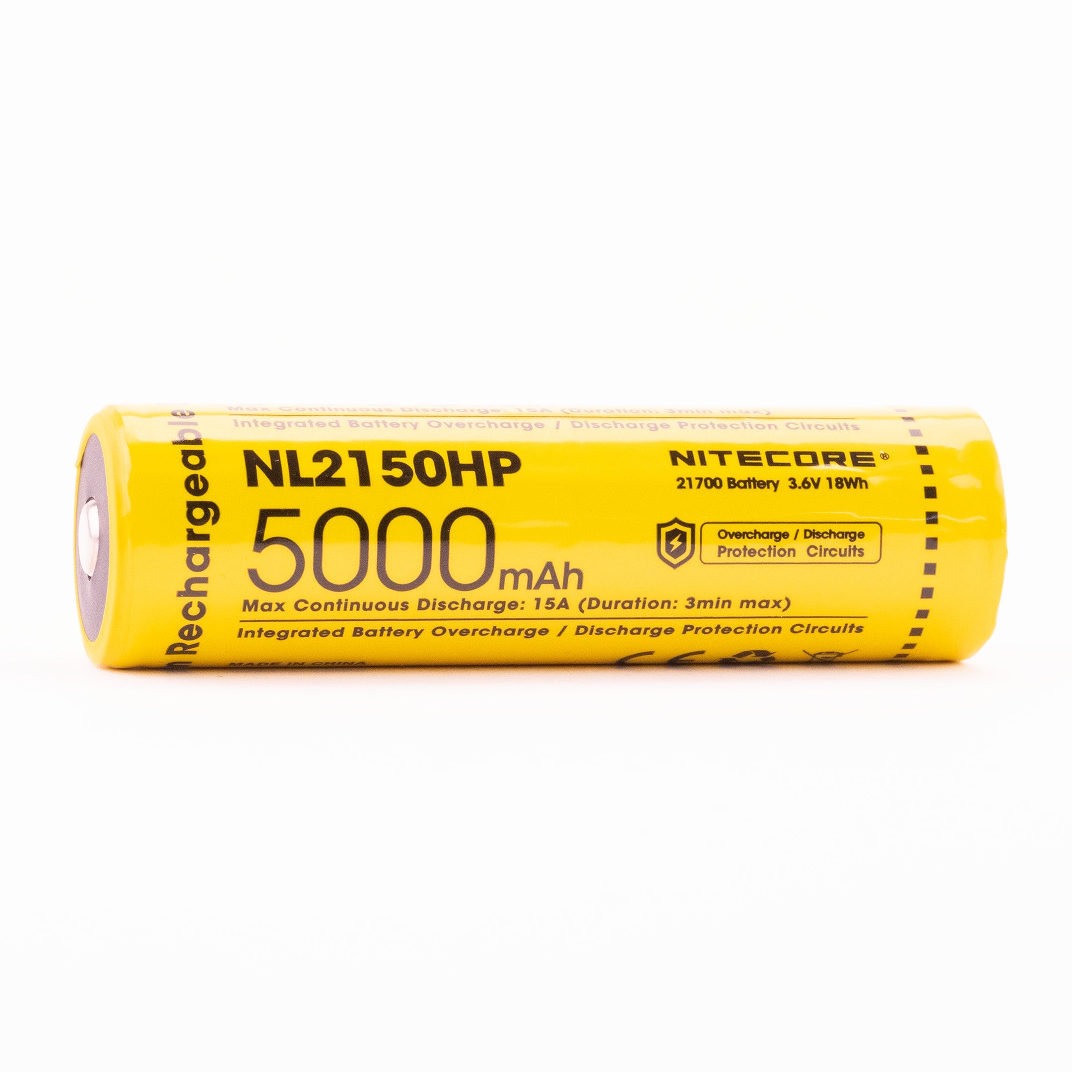 Nitecore NL2150HP 21700 5000mAh 15A Battery - Protected Button Top