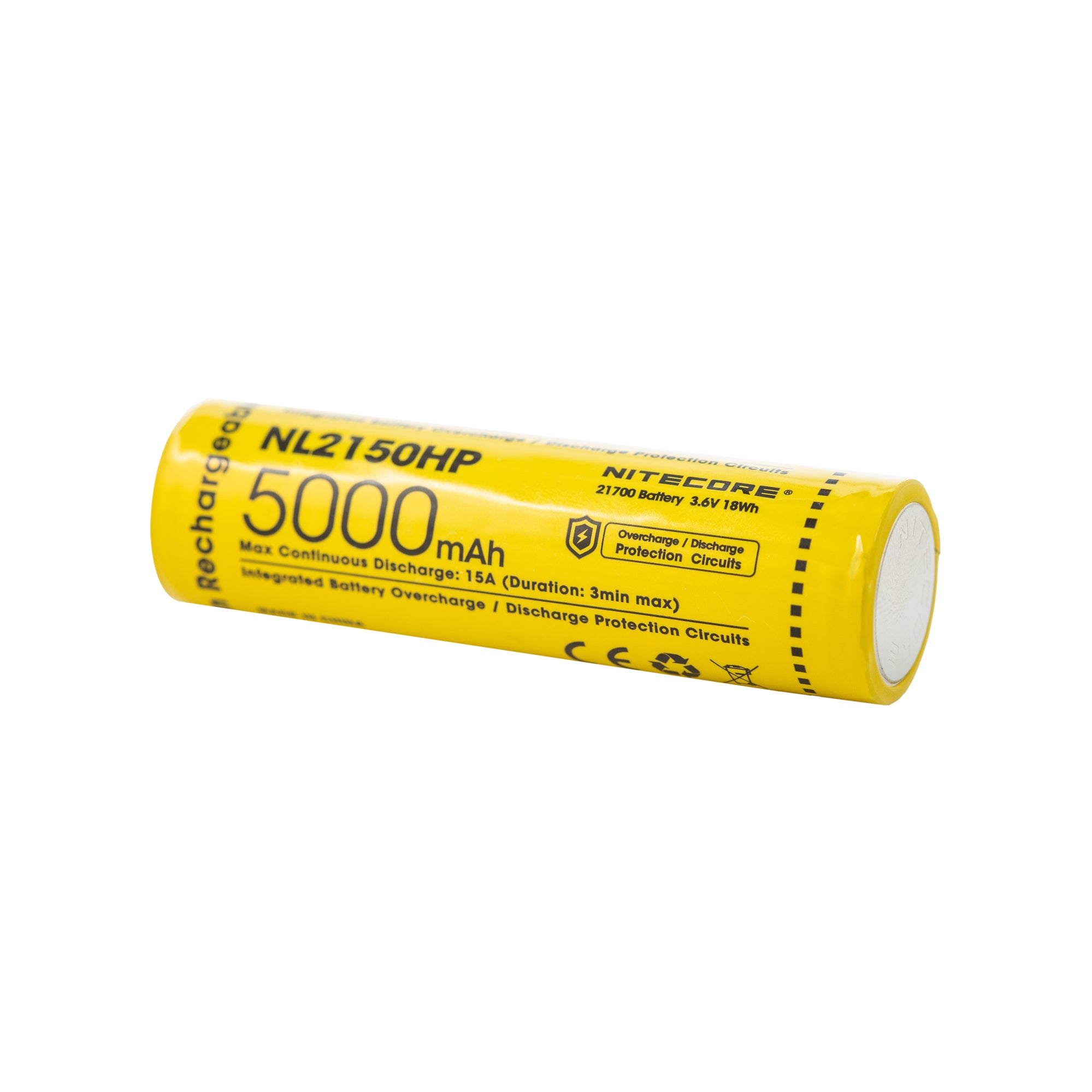 Nitecore NL2150HP 21700 5000mAh 15A Battery - Protected Button Top