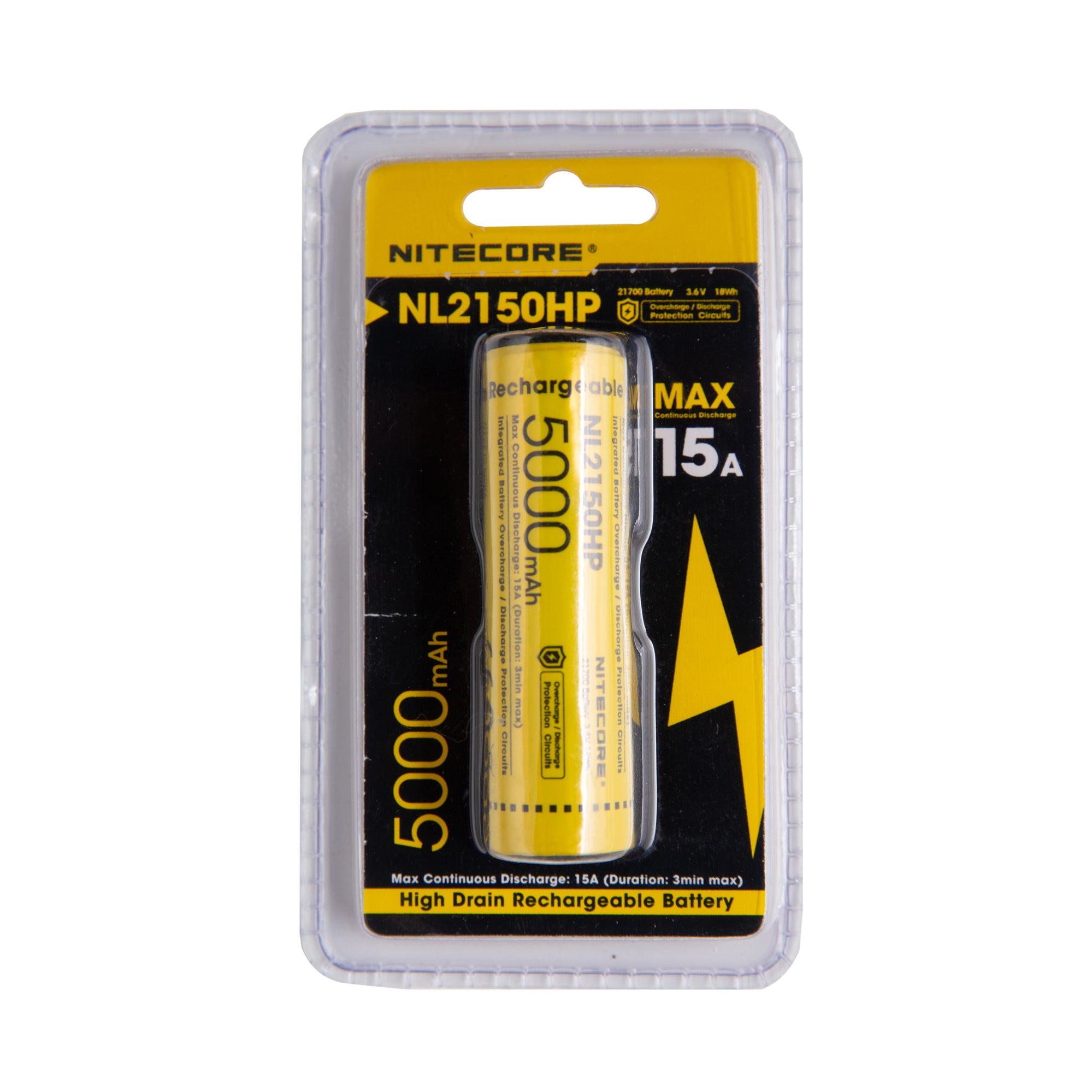 Nitecore NL2150HP 21700 5000mAh 15A Battery - Protected Button Top