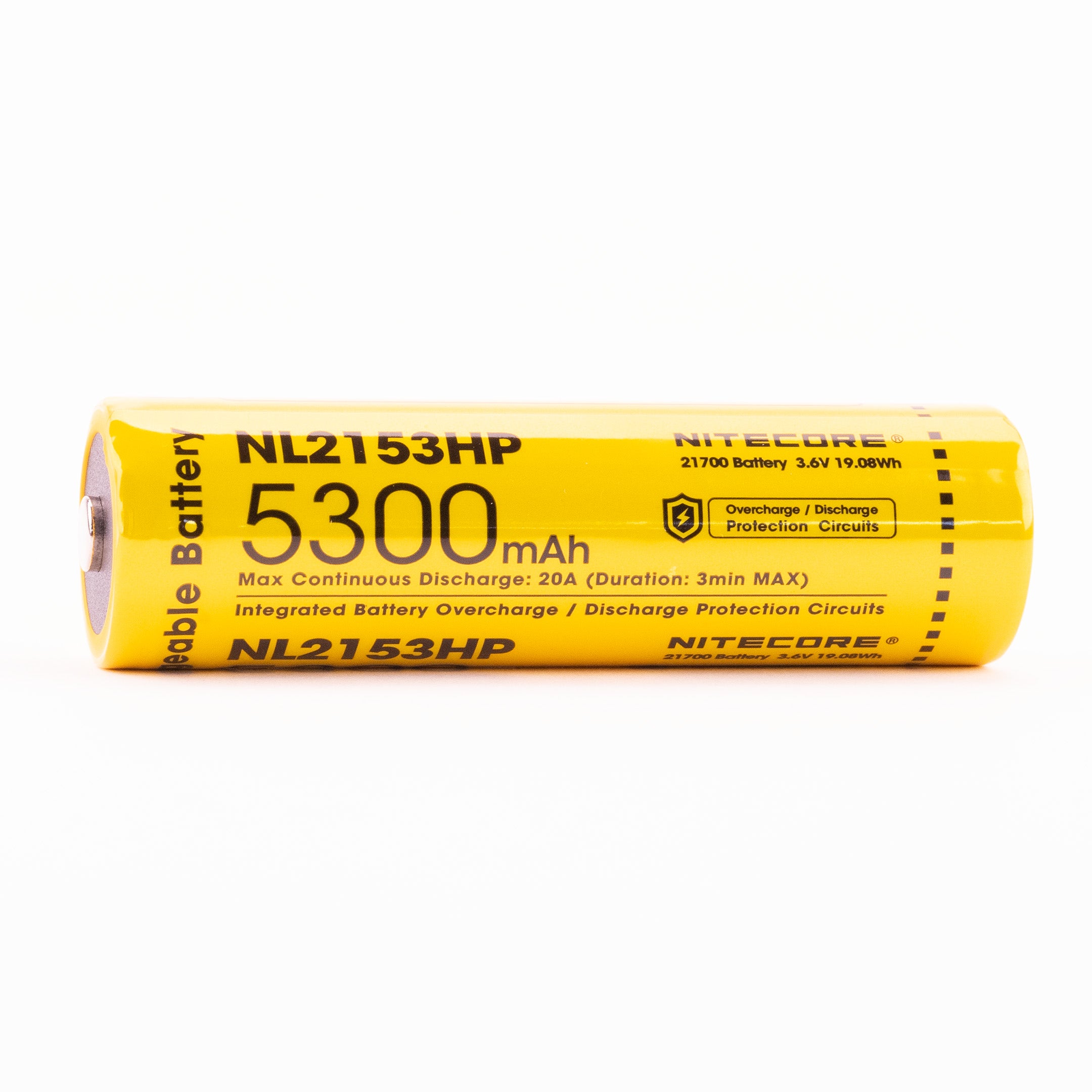 Nitecore NL2153HP 21700 5300mAh 20A Battery - Protected Button Top