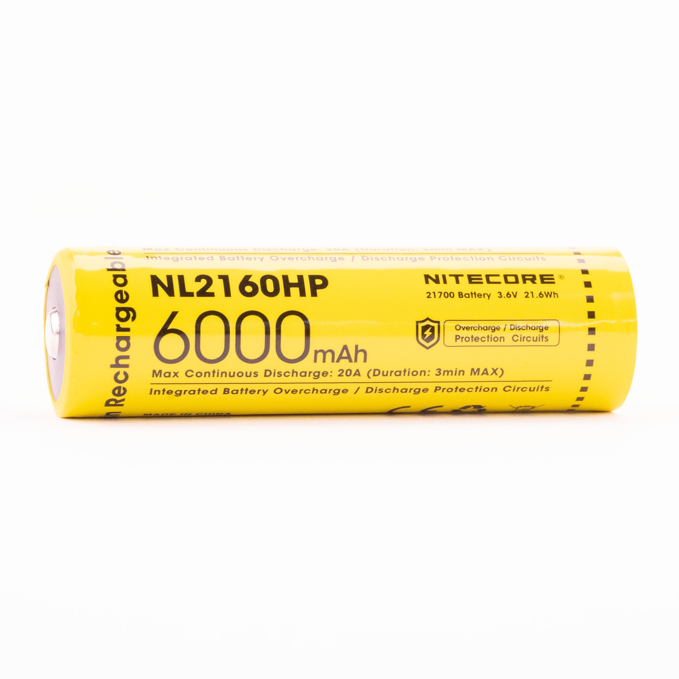 Nitecore NL2160HP 21700 6000mAh 20A Battery - Protected Button Top