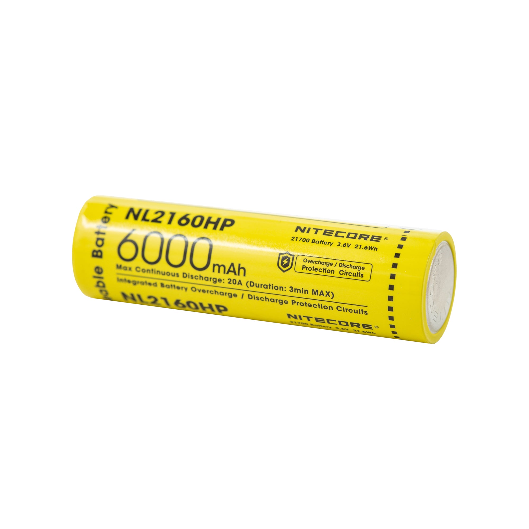 Nitecore NL2160HP 21700 6000mAh 20A Battery - Protected Button Top