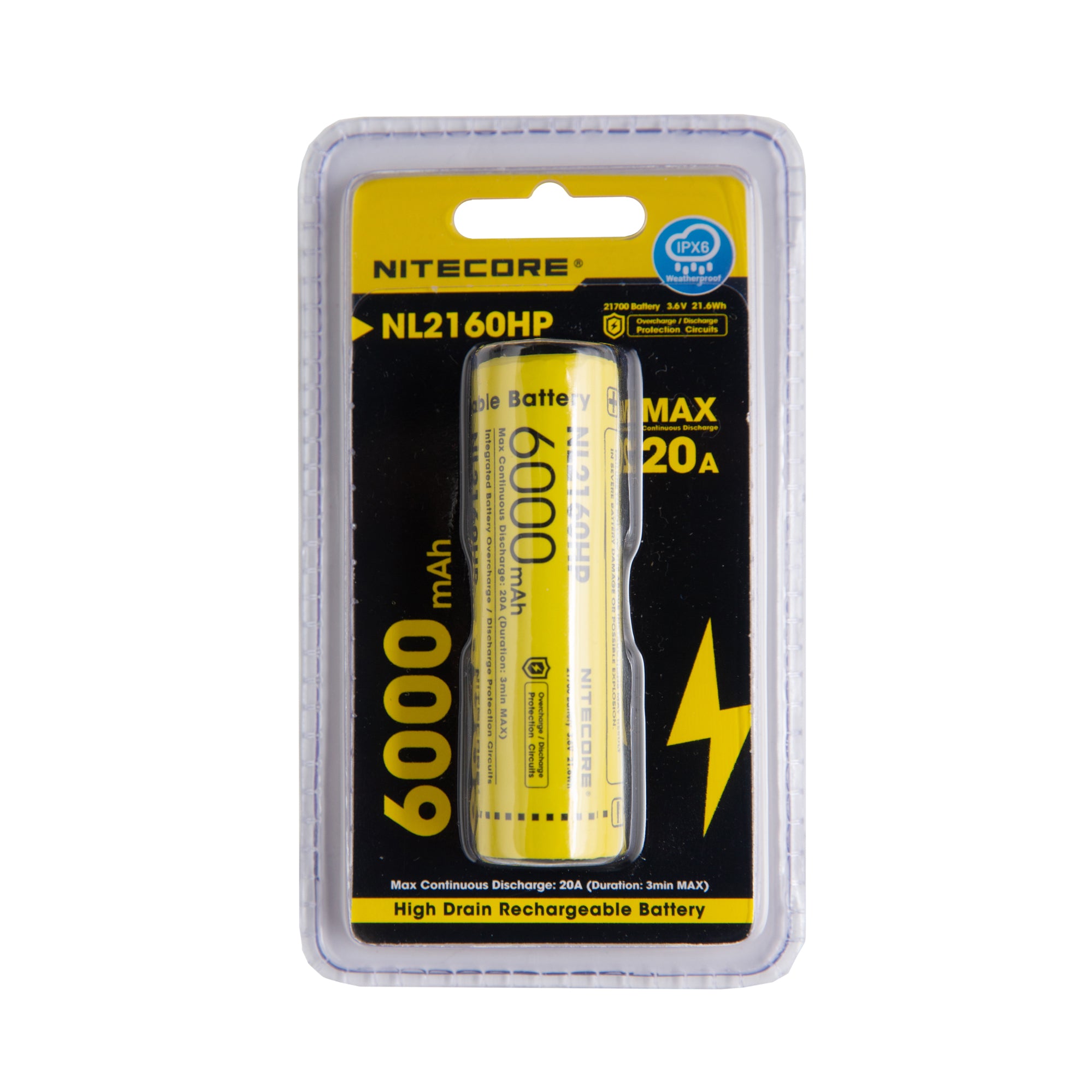 Nitecore NL2160HP High Drain 21700 Rechargeable Battery