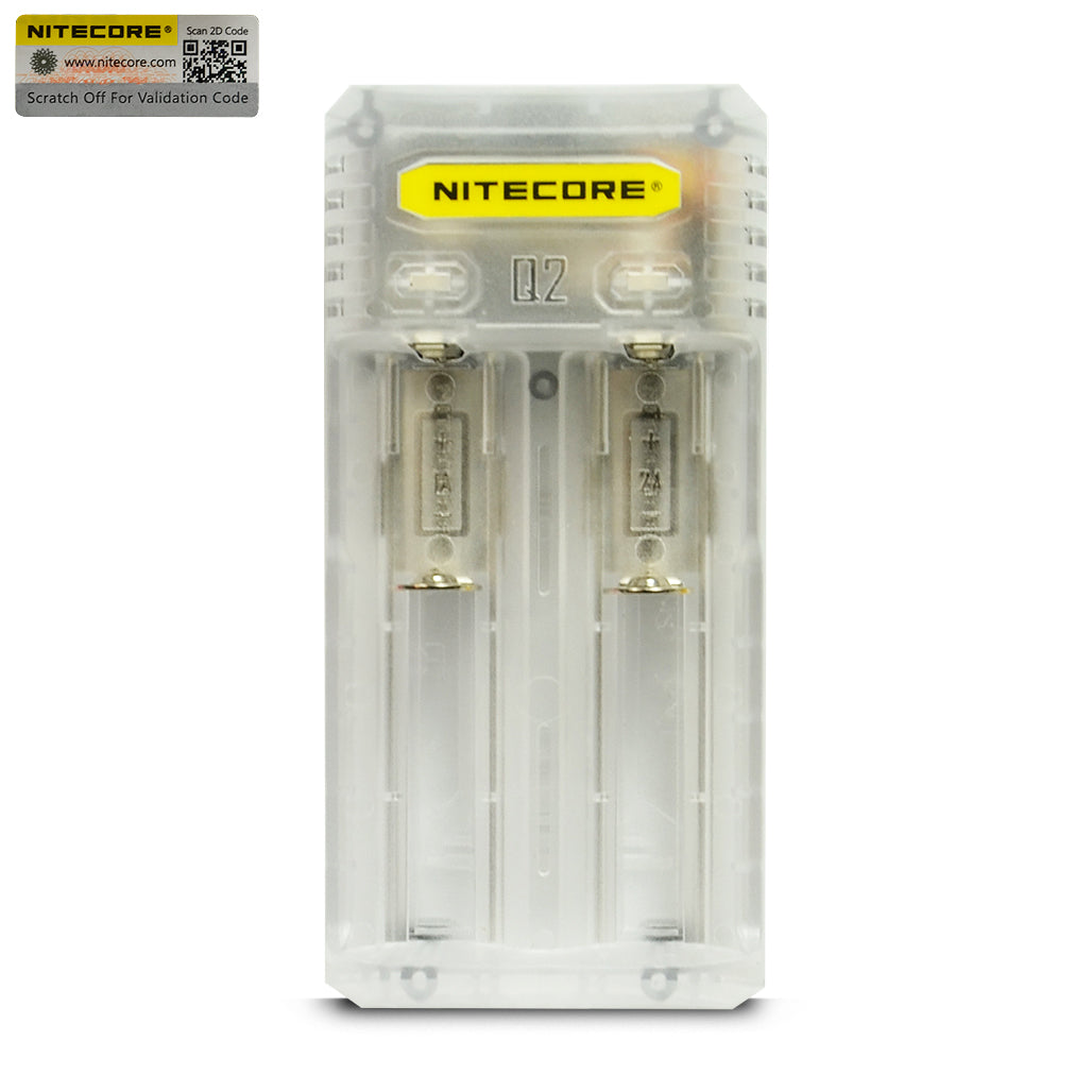 Nitecore Q2 2 Channel Battery Charger - Clear