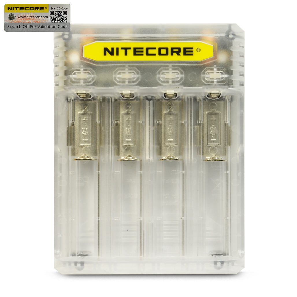 Nitecore Q4 4 Channel Battery Charger - Clear