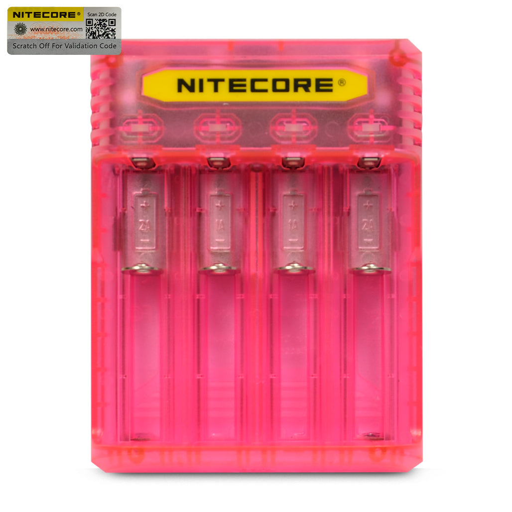 Nitecore Q4 4 Channel Battery Charger - Pink