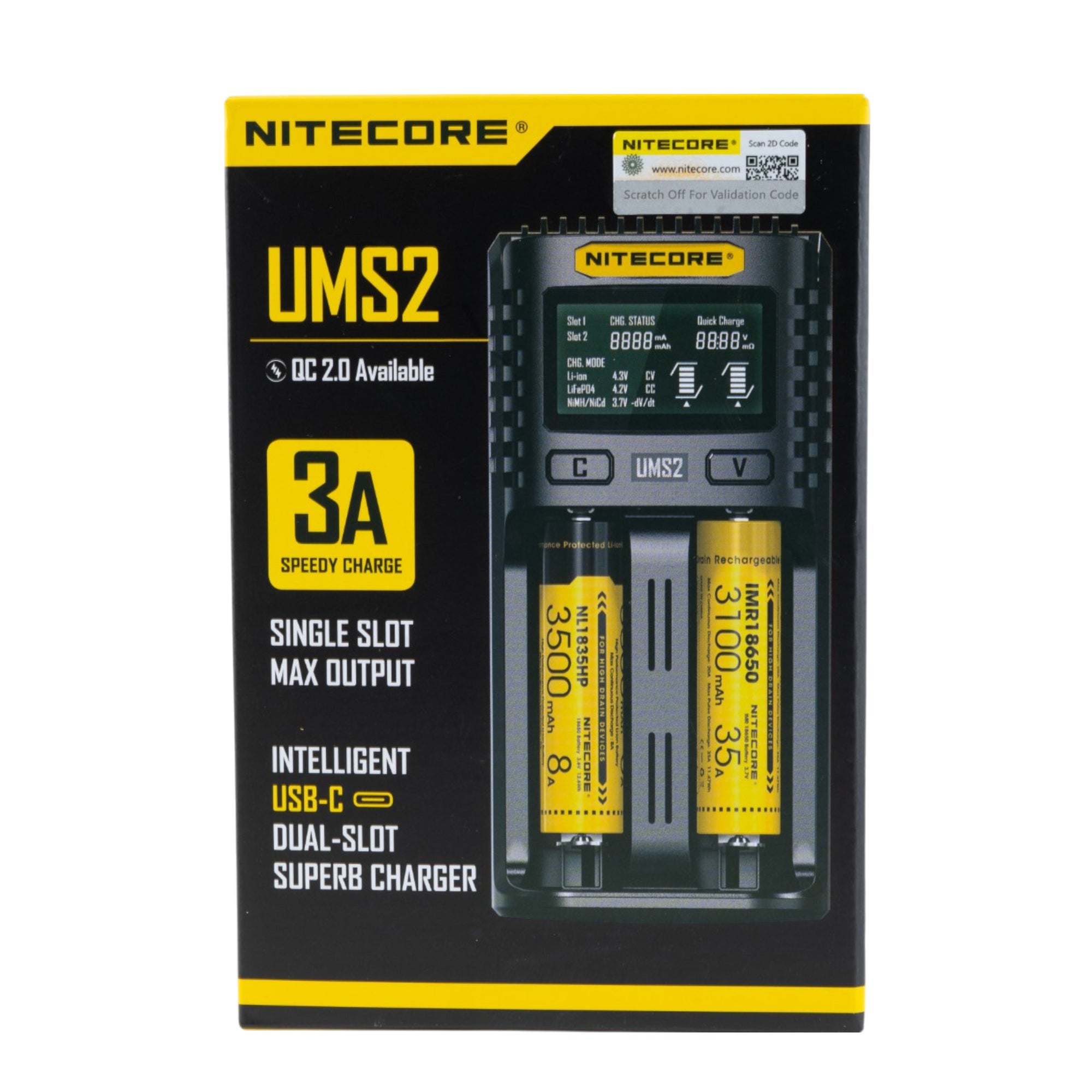 Nitecore UMS2 2 Channel Digital Battery Charger
