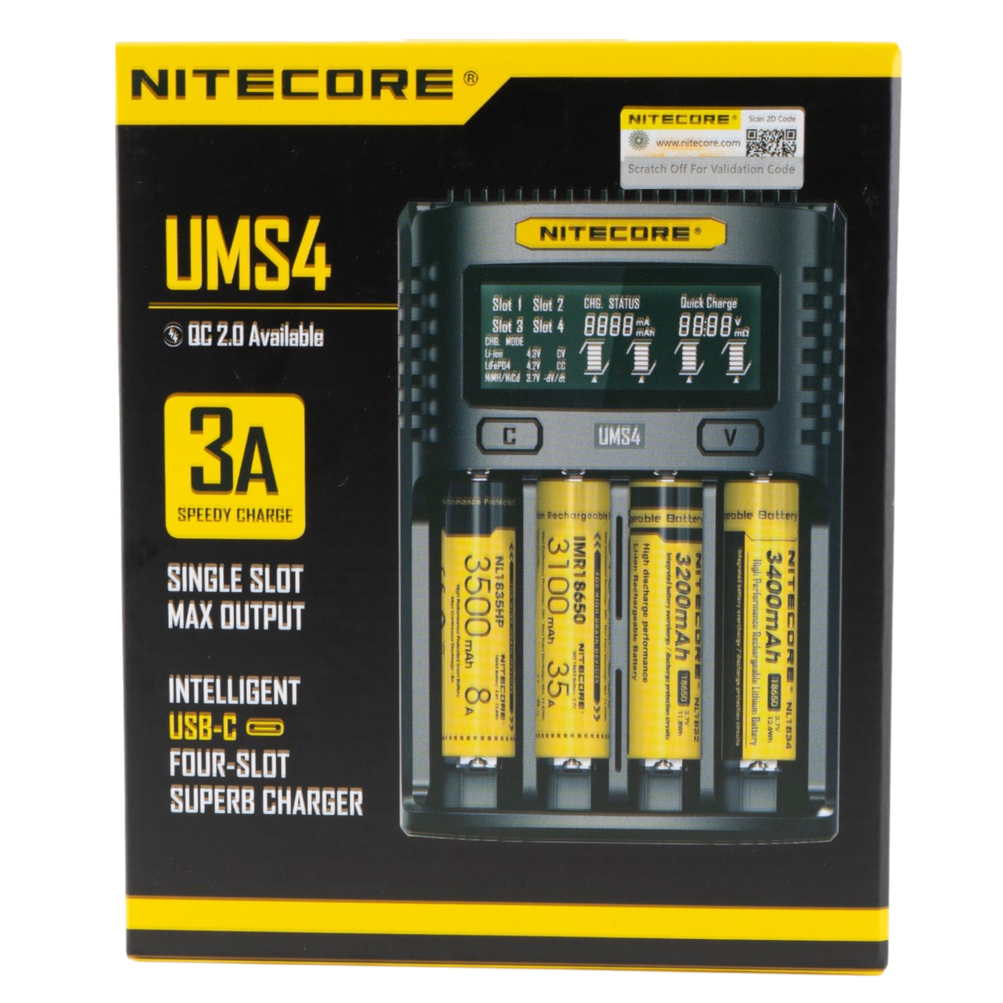 Nitecore UMS4 4 Channel Digital Battery Charger