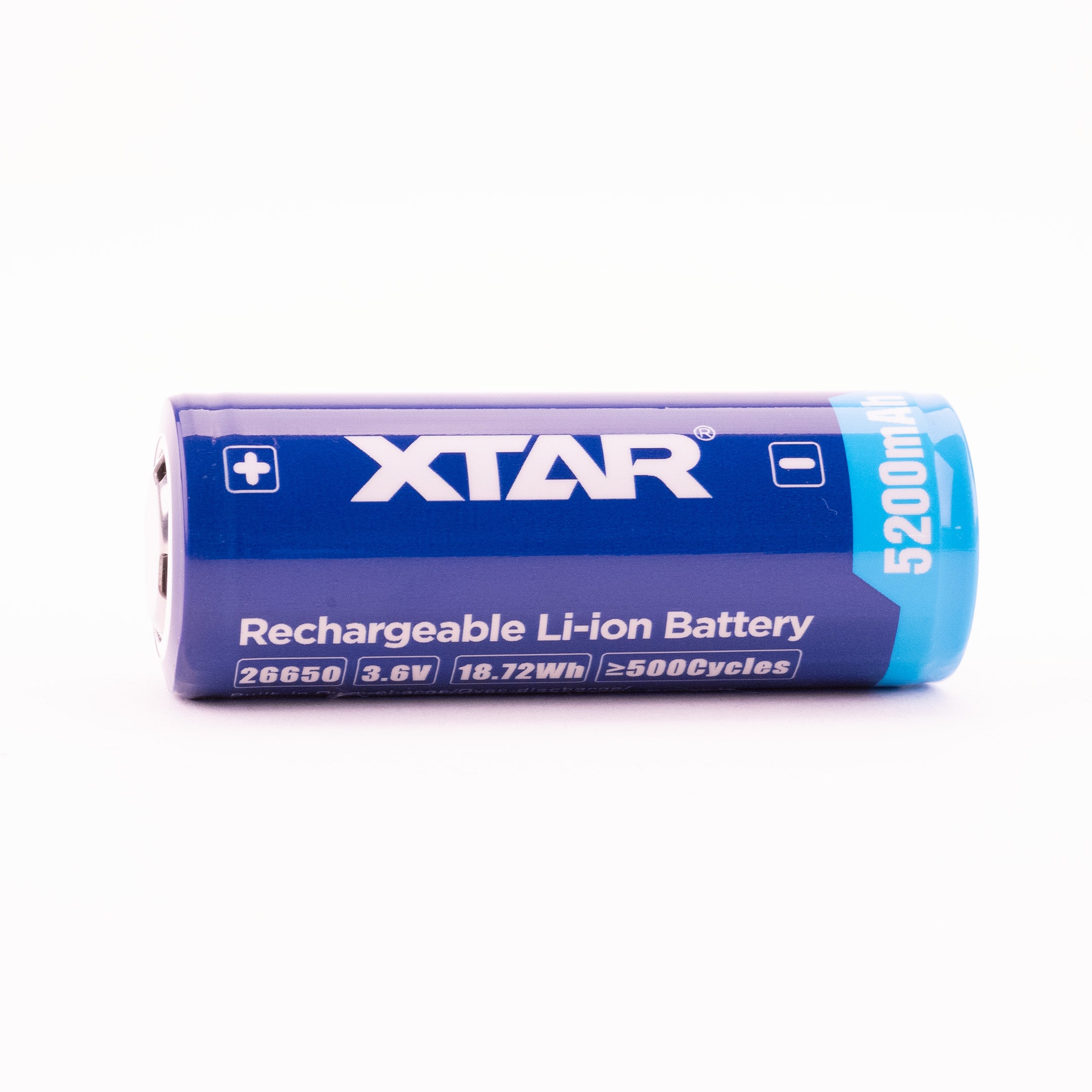 XTAR 26650 5200mAh Battery - Protected Button Top