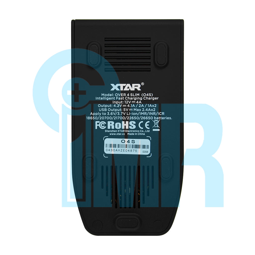 XTAR Over 4 Slim 2 Channel Intelligent Digital Battery Charger - Black