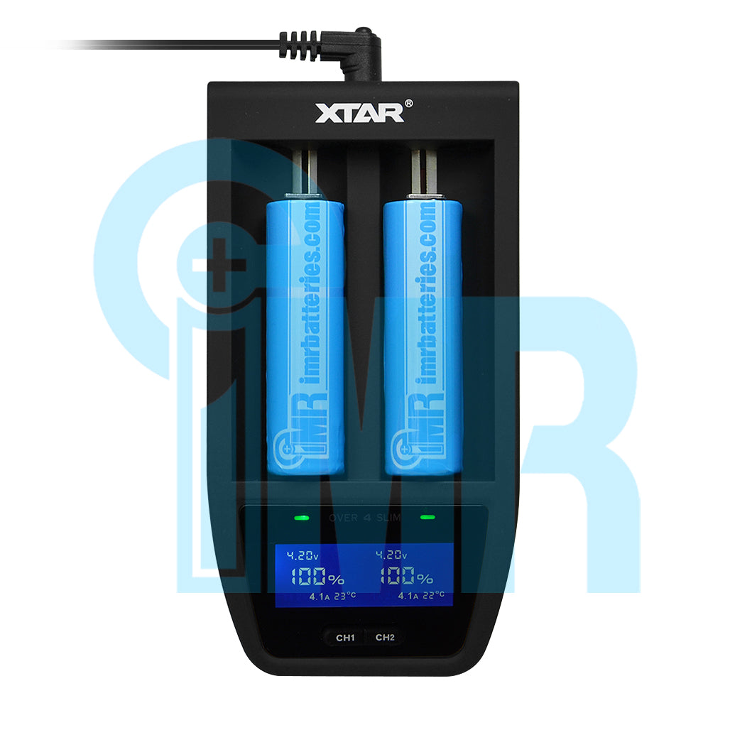 XTAR Over 4 Slim 2 Channel Intelligent Digital Battery Charger - Black