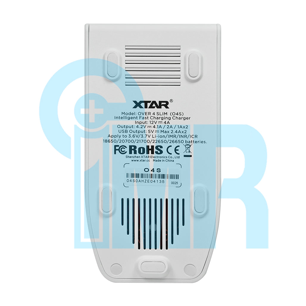 XTAR Over 4 Slim 2 Channel Intelligent Digital Battery Charger - White