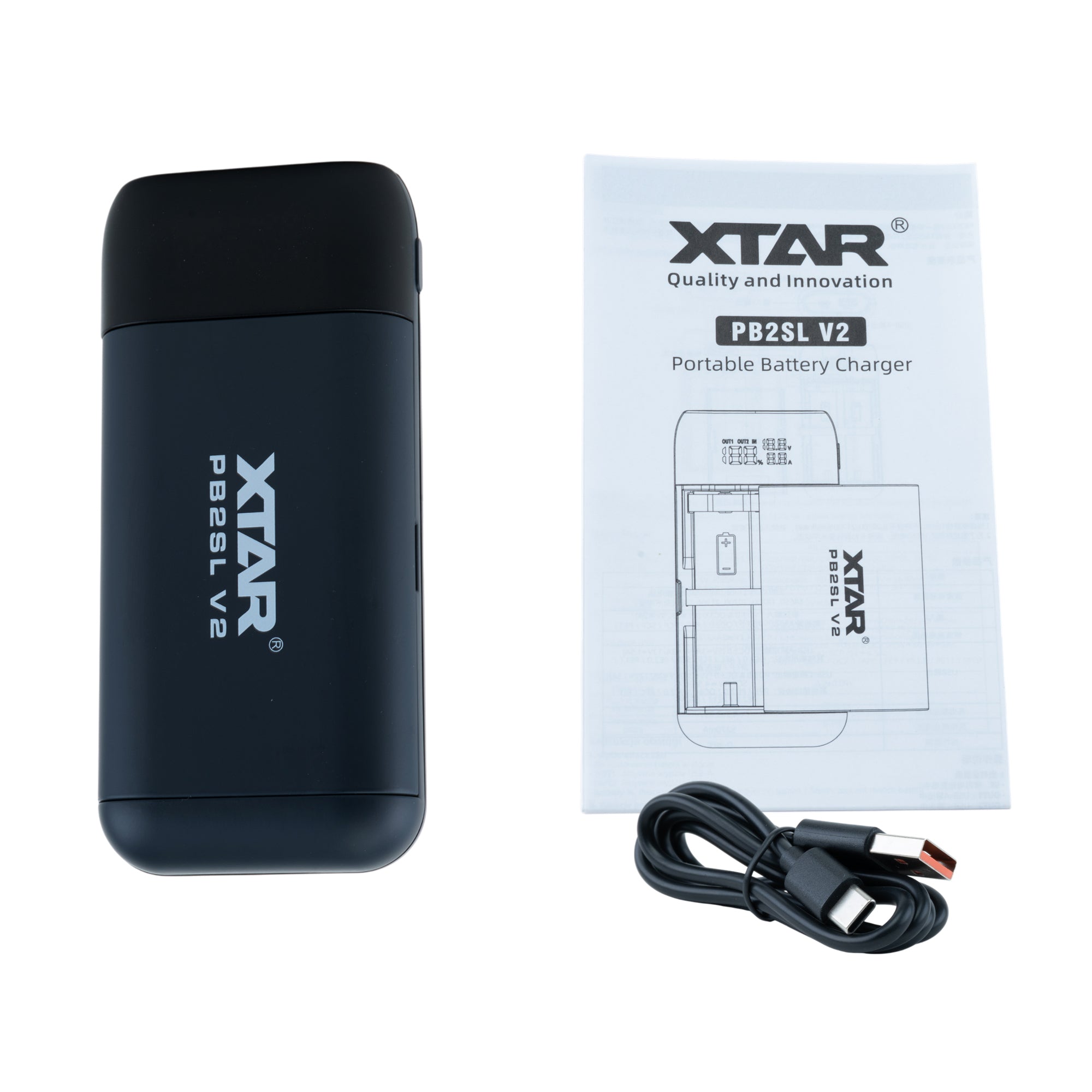 XTAR PB2SL V2 Portable Power Bank Charger - Black